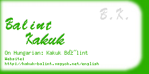 balint kakuk business card